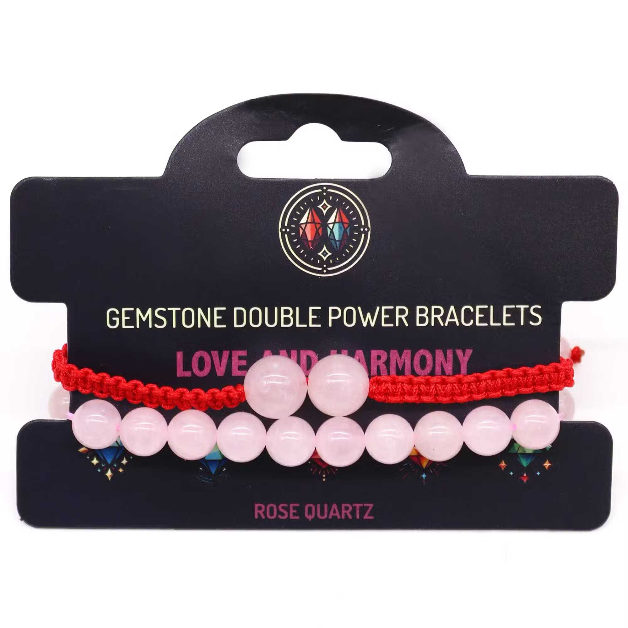 Rose Quartz Gemstone Double Power Bracelets