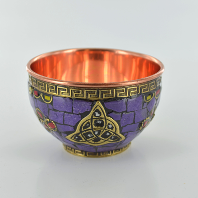 Copper Bowl Purple Triquetra