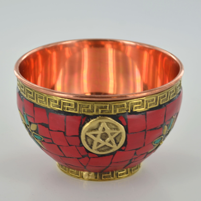 Copper Bowl Red Pentagram