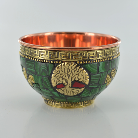 Copper Bowl Green Tree of Life