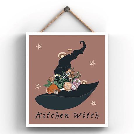 Kitchen Witch Hat Sign