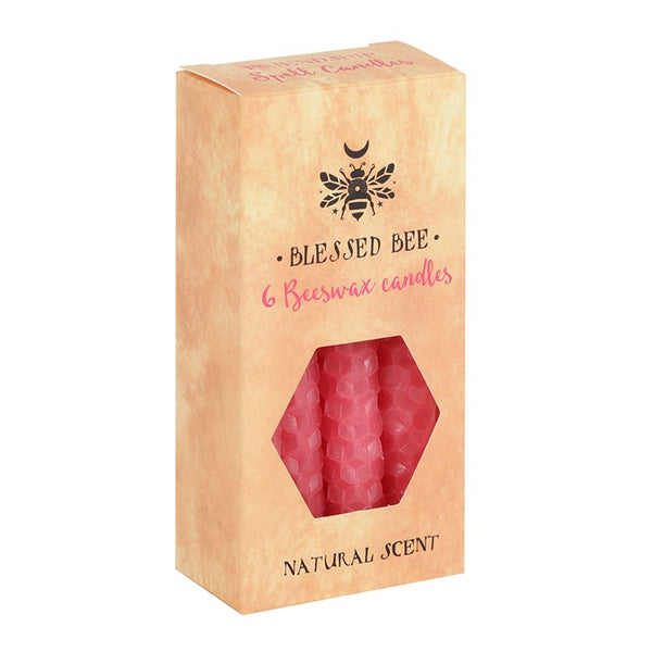 6 Pink Beeswax Spell Candles