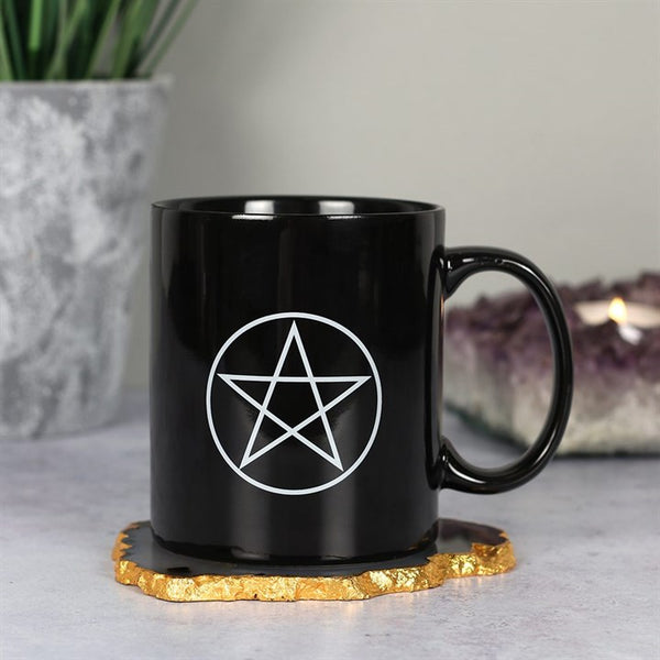 Pentagram Black Ceramic Mug