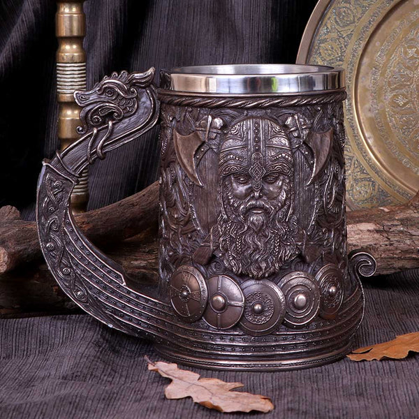 Bronze Drakkar Viking Tankard