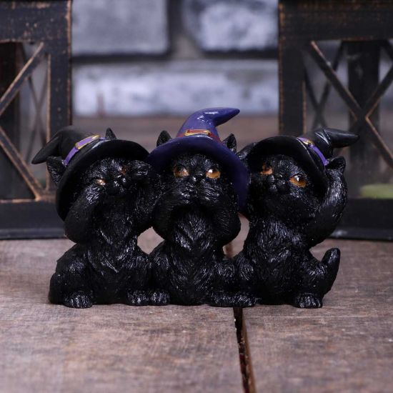 Three Wise Black Cats